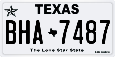 TX license plate BHA7487