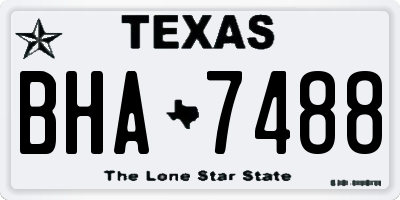 TX license plate BHA7488