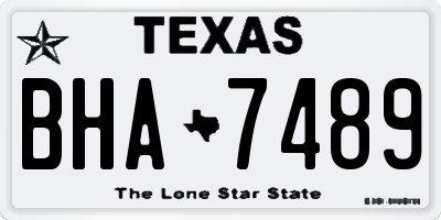 TX license plate BHA7489