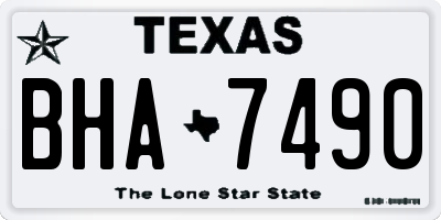 TX license plate BHA7490