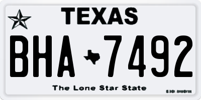 TX license plate BHA7492