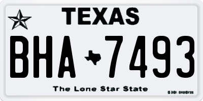 TX license plate BHA7493