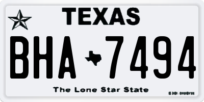 TX license plate BHA7494