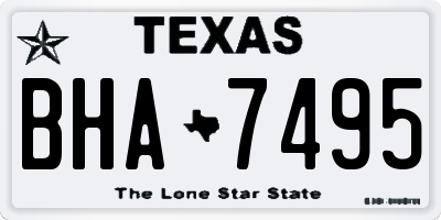 TX license plate BHA7495