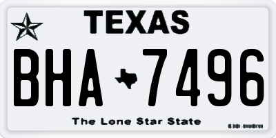 TX license plate BHA7496