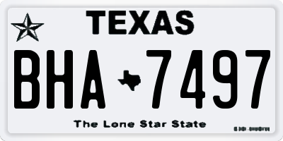 TX license plate BHA7497