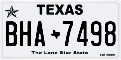 TX license plate BHA7498