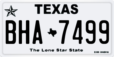 TX license plate BHA7499