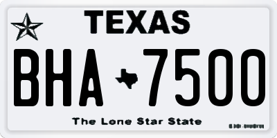 TX license plate BHA7500