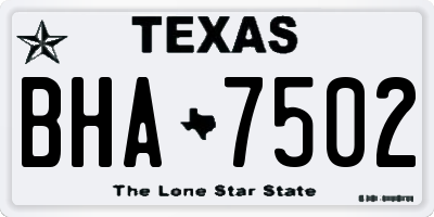 TX license plate BHA7502