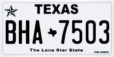 TX license plate BHA7503