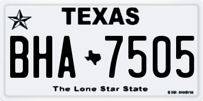 TX license plate BHA7505