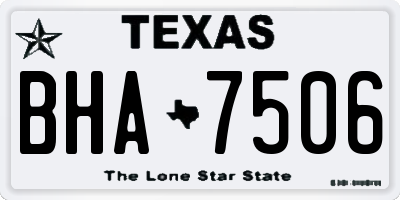 TX license plate BHA7506