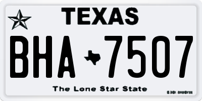 TX license plate BHA7507