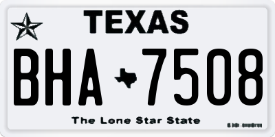 TX license plate BHA7508