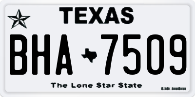TX license plate BHA7509