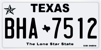 TX license plate BHA7512