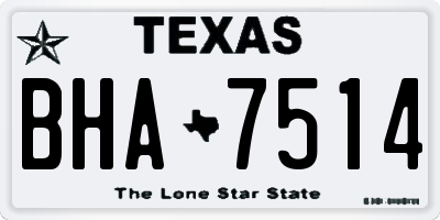 TX license plate BHA7514