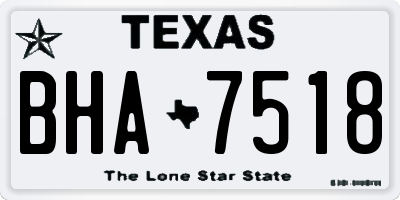 TX license plate BHA7518