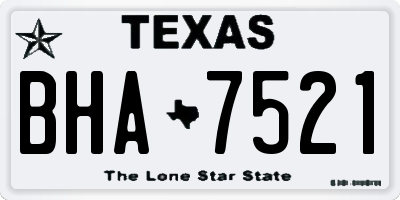 TX license plate BHA7521