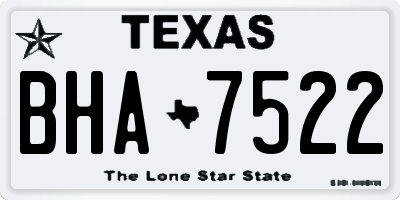 TX license plate BHA7522