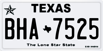 TX license plate BHA7525