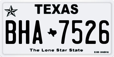 TX license plate BHA7526