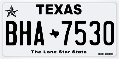 TX license plate BHA7530