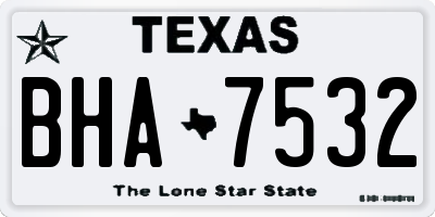 TX license plate BHA7532