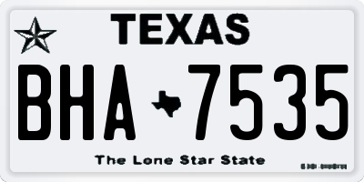 TX license plate BHA7535