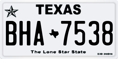 TX license plate BHA7538