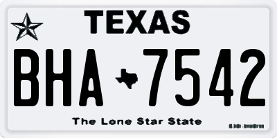 TX license plate BHA7542
