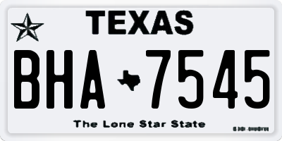 TX license plate BHA7545