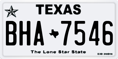 TX license plate BHA7546