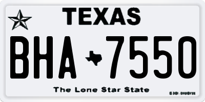 TX license plate BHA7550