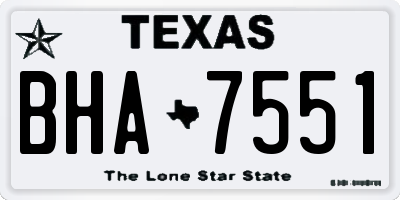 TX license plate BHA7551