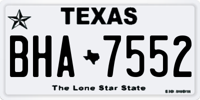 TX license plate BHA7552