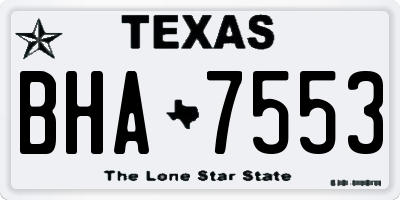 TX license plate BHA7553