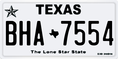 TX license plate BHA7554