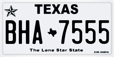 TX license plate BHA7555