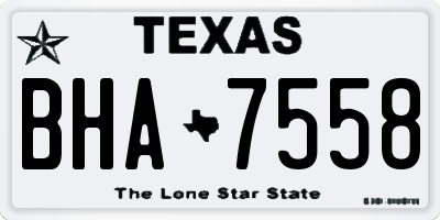 TX license plate BHA7558