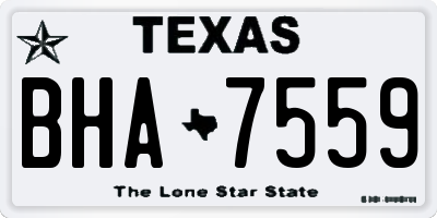 TX license plate BHA7559