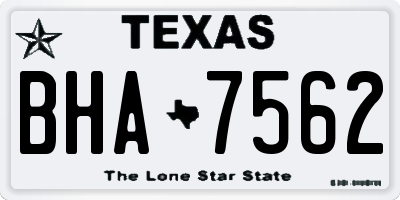 TX license plate BHA7562