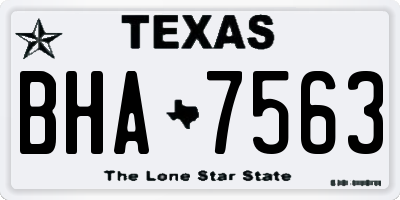 TX license plate BHA7563