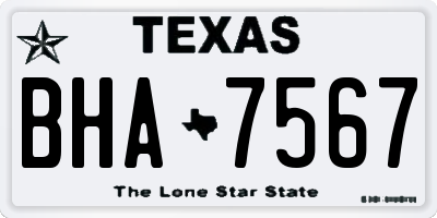 TX license plate BHA7567