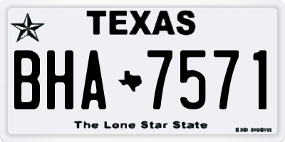 TX license plate BHA7571