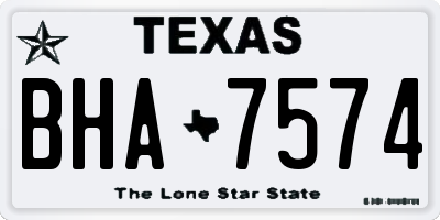 TX license plate BHA7574