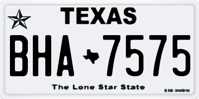 TX license plate BHA7575