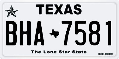 TX license plate BHA7581