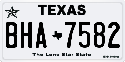 TX license plate BHA7582
